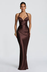 Ophelia Maxi Dress - Plum Brown