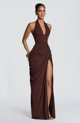 Minette Maxi Dress - Plum Brown