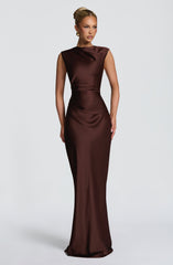 Avielle Maxi Dress - Plum Brown