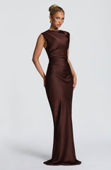 Avielle Maxi Dress - Plum Brown