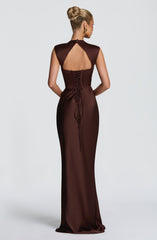 Avielle Maxi Dress - Plum Brown
