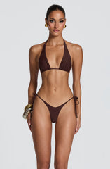 Pietra Triangle Bikini Top - Plum Brown