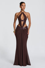 Sophie Maxi Dress - Plum Brown