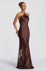 Agnetha Maxi Dress - Plum Brown