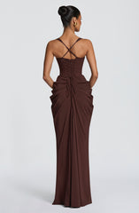 Lucille Maxi Dress - Plum Brown