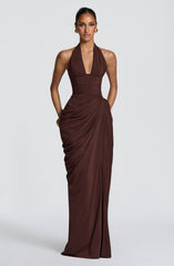 Minette Maxi Dress - Plum Brown