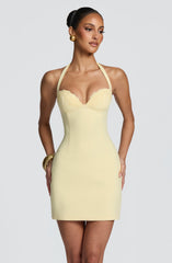 Cassia Mini Dress - Lemon