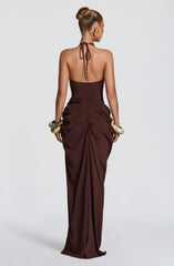 Adele Maxi Dress - Plum Brown