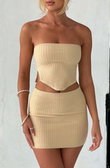 Jaz Mini Skirt - Beige
