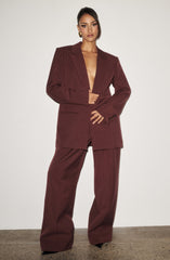 Kirsty Pants - Burgundy Pinstripe