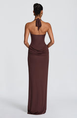 Sharona Maxi Dress - Plum Brown
