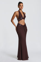 Sophie Maxi Skirt - Plum Brown